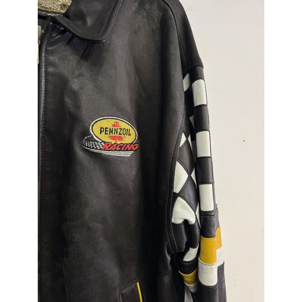 90s Leather Pennzoil Racing Jacket - Picture 3 of 4
